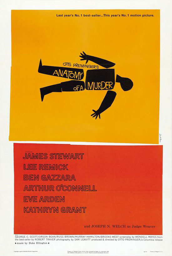 Anatomy of a murder, póster de Saul Bass